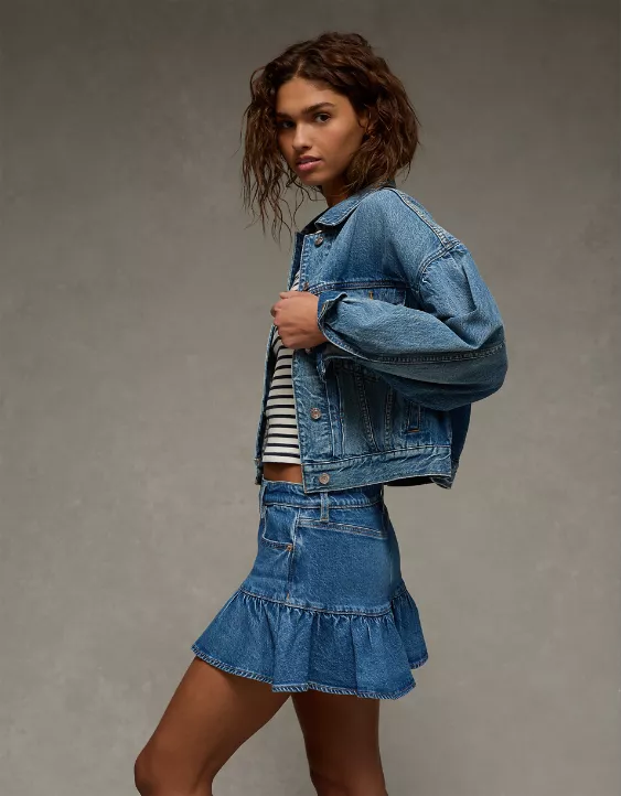 AE High-Waisted Ruffle Mini Skirt - Image 6