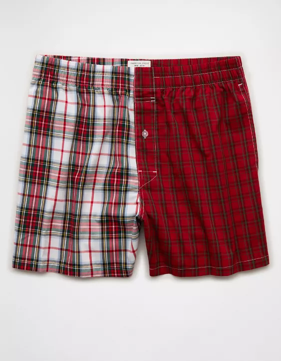 AEO Men's Plaid Stretch Poplin Pocket Boxer - Image 3