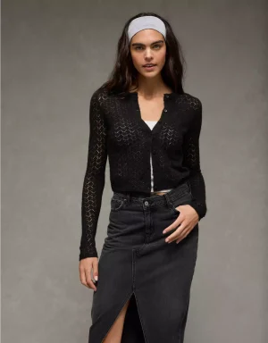 AE Fitted Crew Neck Cardigan