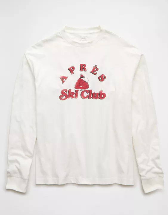 AE Boxy Long Sleeve Snoopy Graphic T-Shirt - Image 3