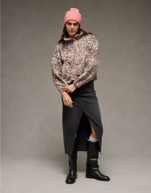 AE Sherpa Fleece Graphic Henley Sweatshirt