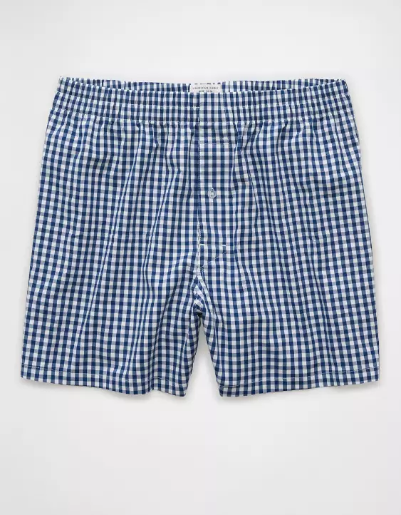 AEO Men's Plaid Poplin Pocket Boxer Short - Image 3