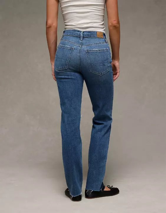 AE Stretch Ripped Super High-Waisted Straight Jean - Image 2