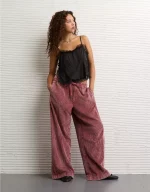 AE Stretch Corduroy Low-Rise Baggy Wide-Leg Pant