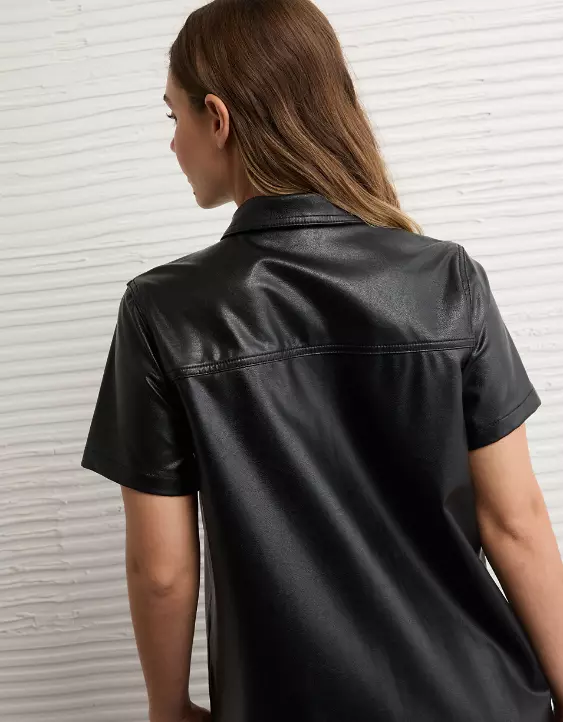 AE Faux Leather Mini Dress - Image 5