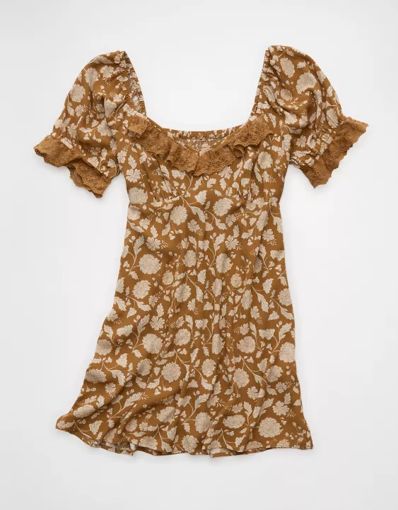 AE Printed Lace Tie Front Mini Dress - Image 3