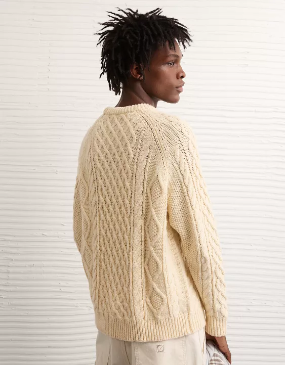 AE Cable Knit Crew Neck Sweater - Image 2