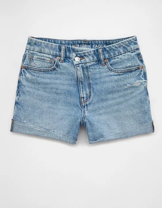 AE Stretch Curvy Ripped Denim Mom Short - Image 3