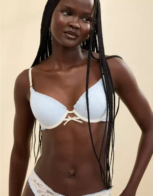 Show Off Vintage Lace Plunge Push Up Bra