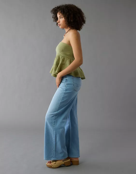 AE Dreamy Drape Stretch Curvy Super High-Waisted Baggy Wide-Leg Jean - Image 5