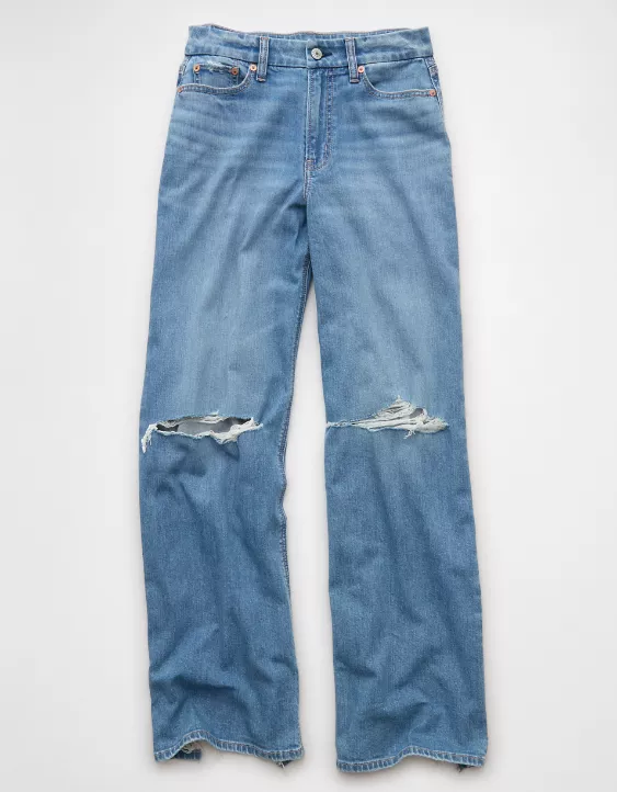 AE Dreamy Drape Stretch Curvy Ripped Super High-Waisted Baggy Wide-Leg Jean - Image 3