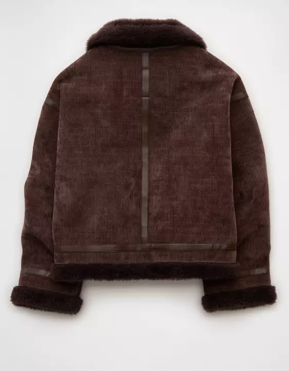 AE Cropped Corduroy Bomber Jacket - Image 4