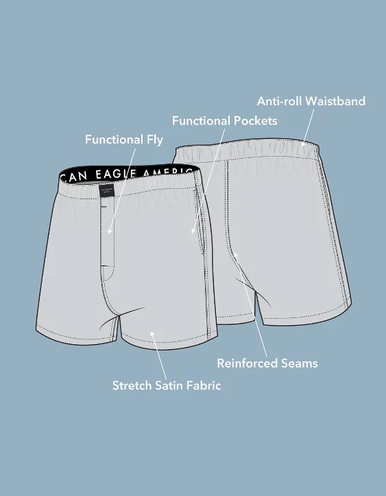 AEO Men's Solid Satin Pocket Boxer Short - Image 6