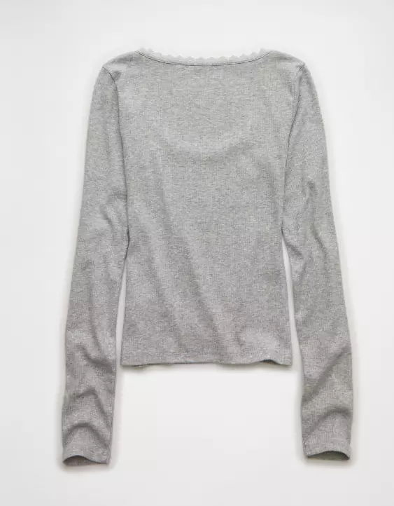 AE Lace-Trim Long Sleeve T-Shirt - Image 5