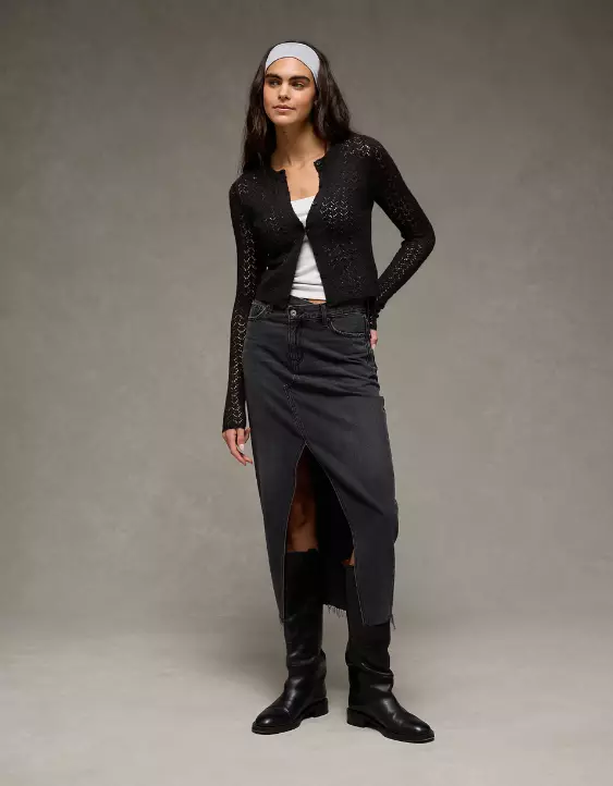 AE Fitted Crew Neck Cardigan - Image 5