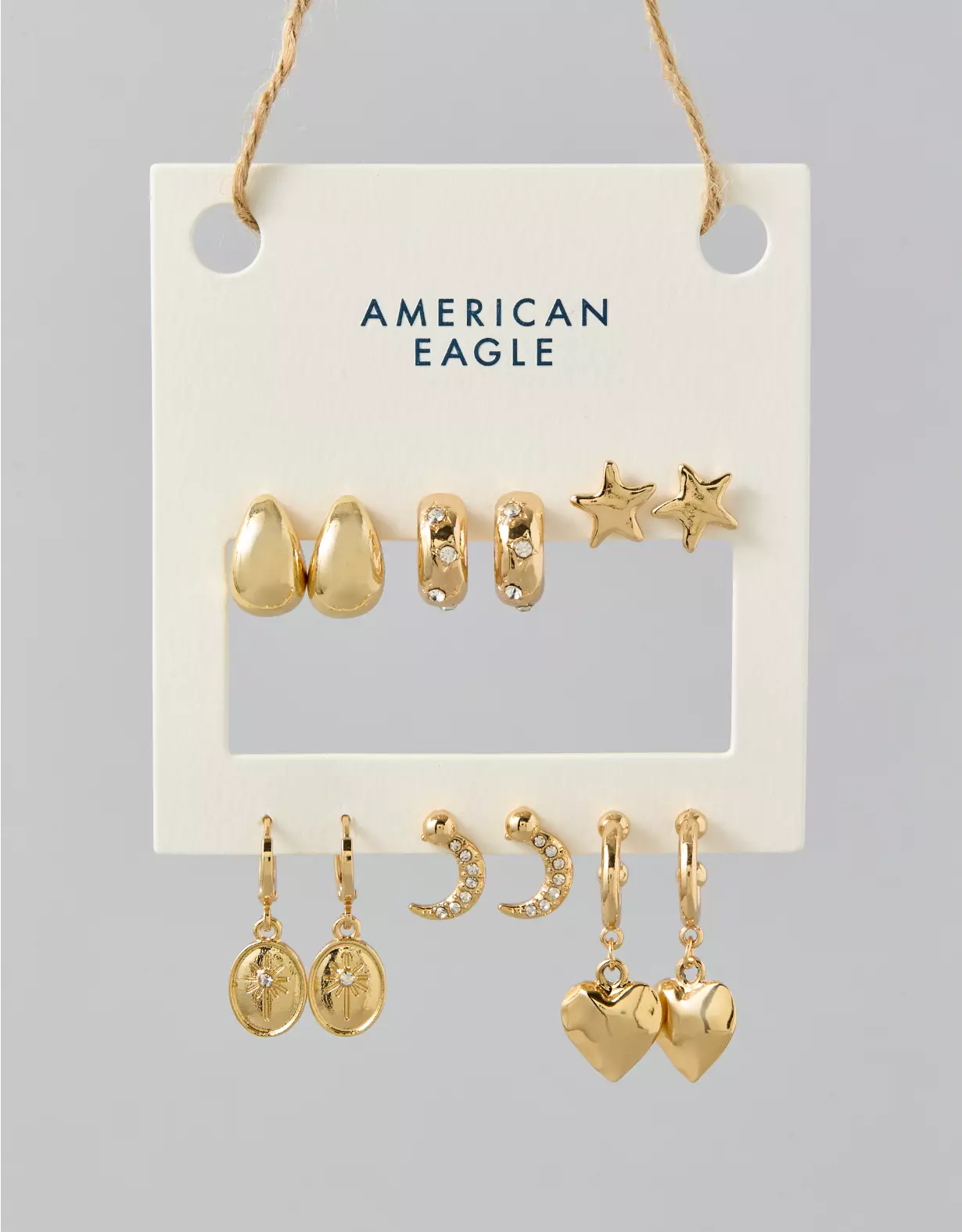 AE Star & Heart Earrings 6-Pack
