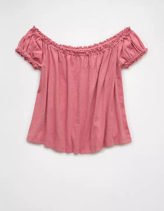 AE Sunchaser Knit Off The Shoulder Swing Top - Image 4