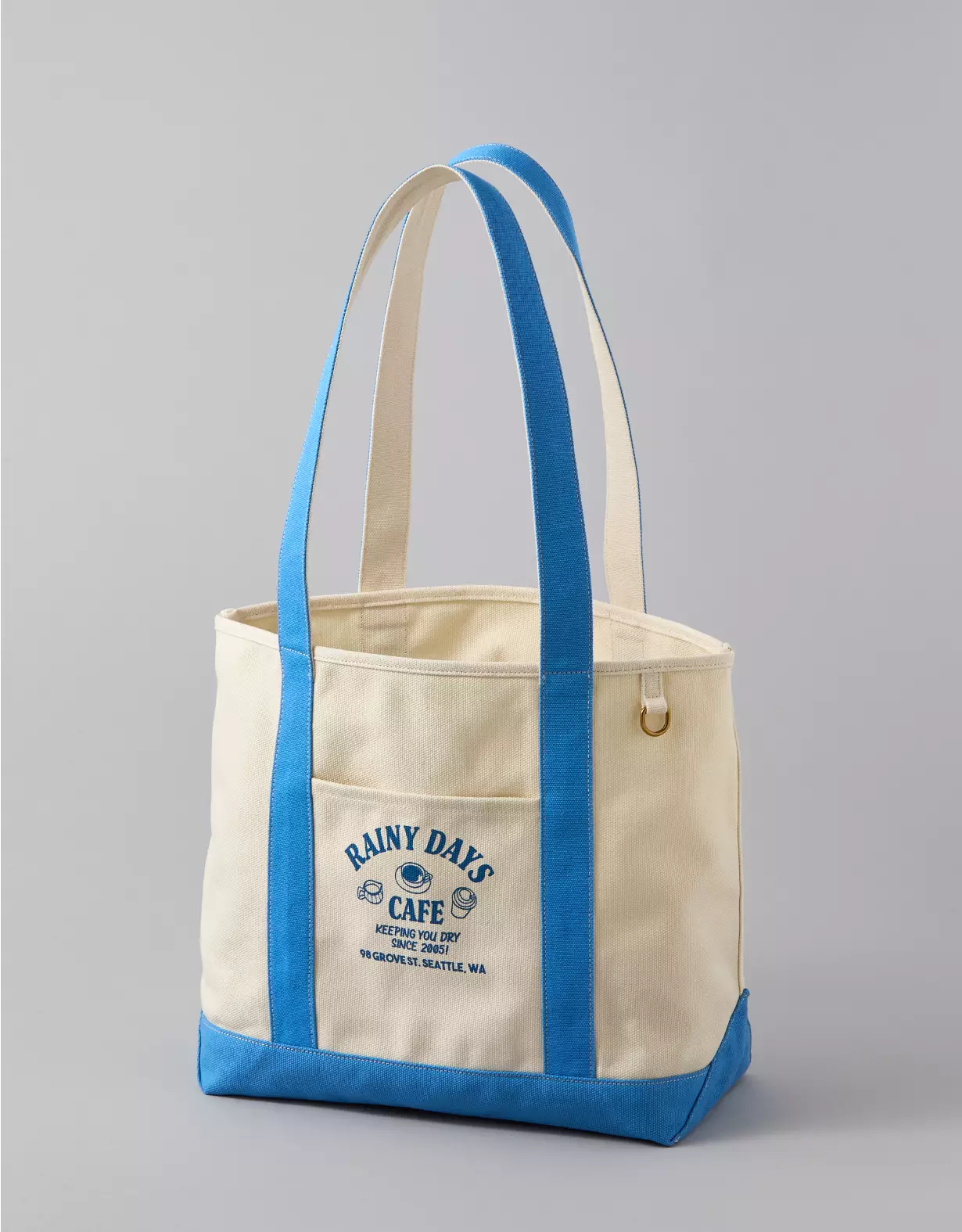 AE Cotton Canvas Rainy Day Cafe Tote Bag