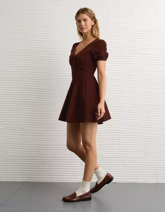 AE V-Neck Corduroy Mini Dress - Image 5