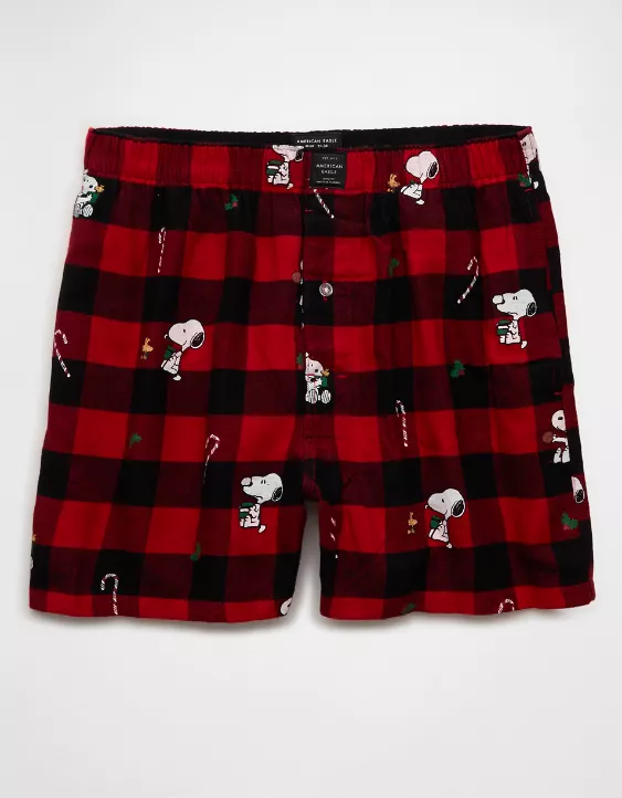 AEO Snoopy Flannel Pocket Boxer - Image 3