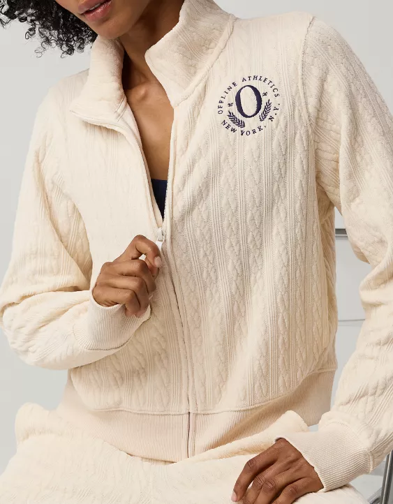 OFFLINE By Aerie Cable Lounge Full Zip - Image 5