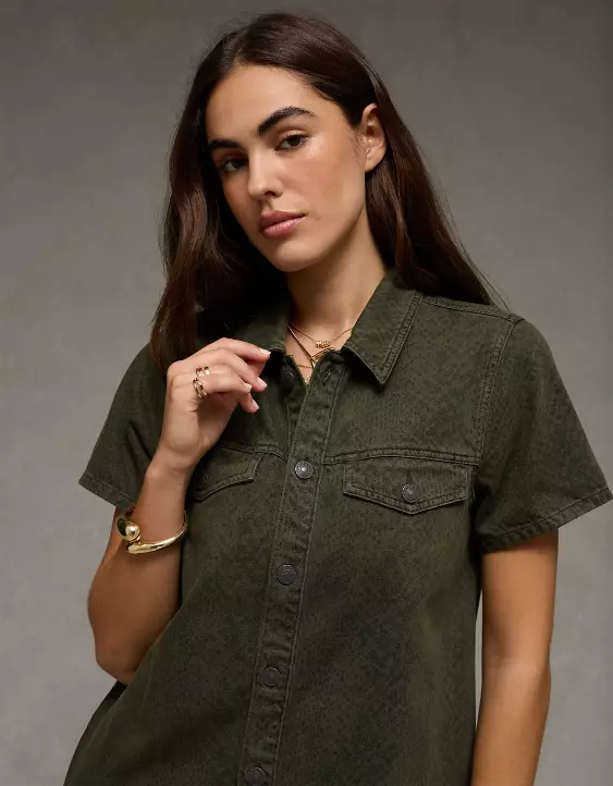 AE Denim Shirt Mini Dress - Image 5