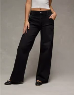 AE Dreamy Drape Stretch Super High-Waisted Baggy Wide-Leg Jean